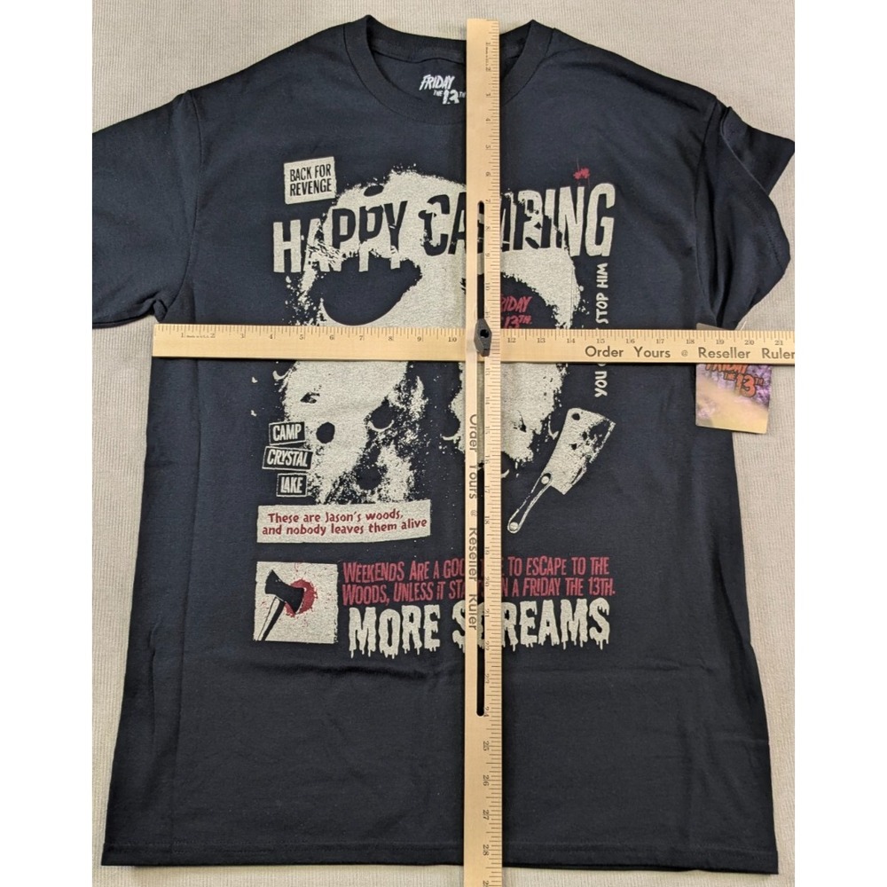 Jason Voorhees Shirt Mens Medium Black Friday The 13th New Horror Halloween 80s - Picture 5 of 7